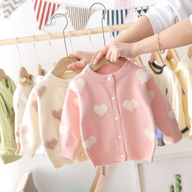 Girls Spring Jackets Girl Sweater Cardigan Little Girl Children's Jacket Spring and Autumn Knit Cardigan