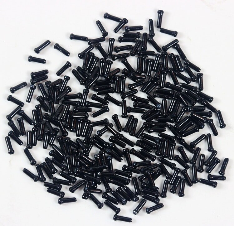 50Pcs Bike Cable End Caps Aluminium Rem Shifter Inner Cable Tips End Cap Crimps Fietsen Derailleur Shift Draad adereindhulzen: Black