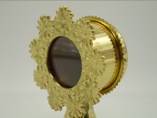 koper reliekschrijn heilige doos traditionele craftsman made exquisite kerk levert chrysant Ostensorium Monstrance