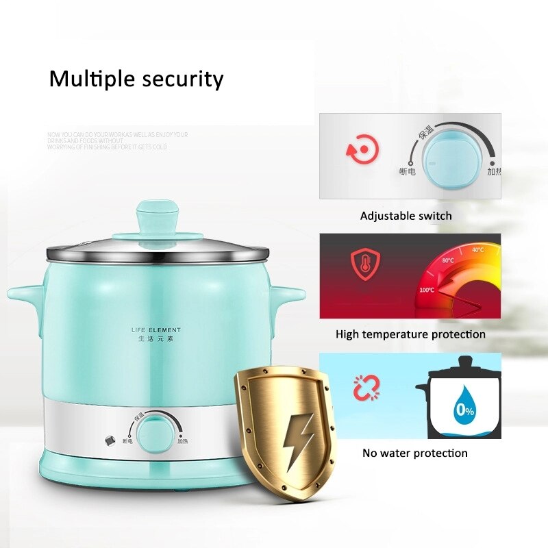 Mini Multifunction Electric Cooking Pot Machine Stainless Steel Liner Food Cooker Non-stick Coating For Dormitory 220V