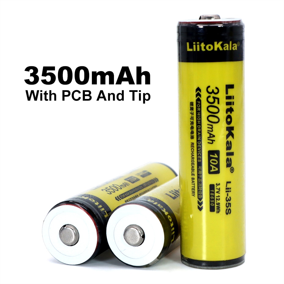 Liitokala Lii-35S Beschermd 18650 3400Mah Oplaadbare Li-Ion Batterij Met 2MOS Pcb 3.7V Voor Zaklamp