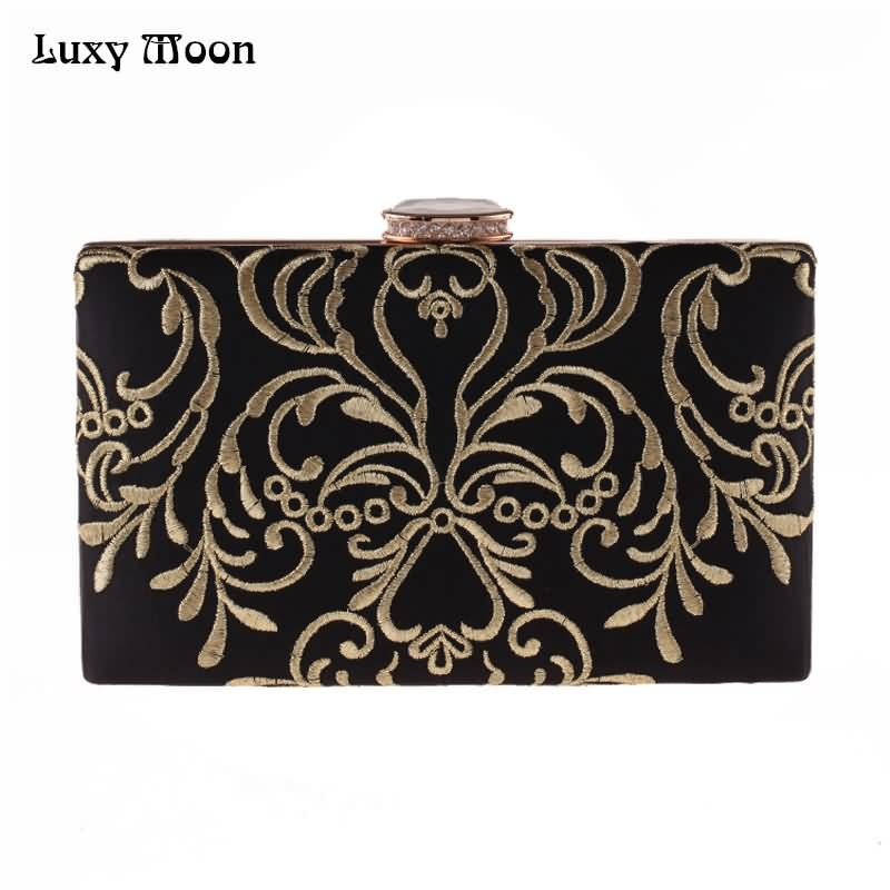 LUXY MOON sac de soirée femmes portefeuille diamant broderie fleur embrayage sac à main mini petits sacs à main portefeuille sacs à bandoulière ZD842
