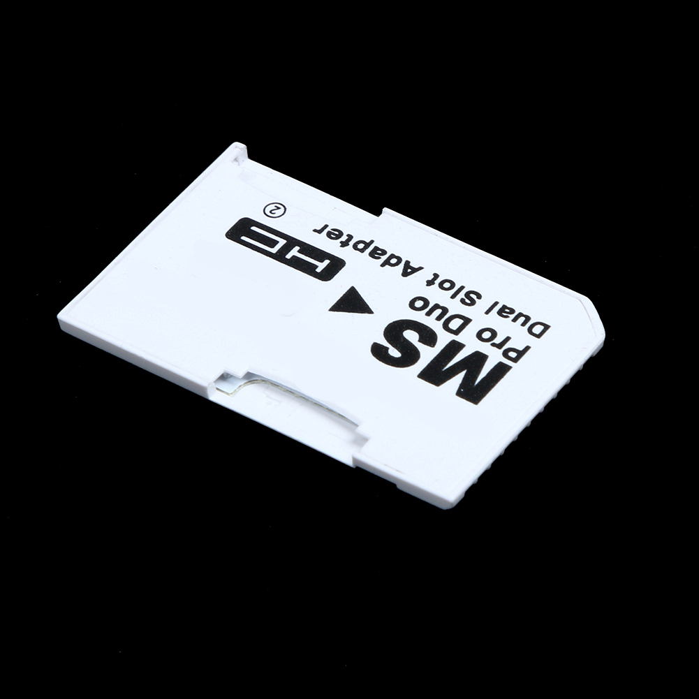 Memory Card Adapter Micro SD TF Flash Card to Memory Stick MS Pro Duo for PSP Card Dual 2 Slot Adapter White