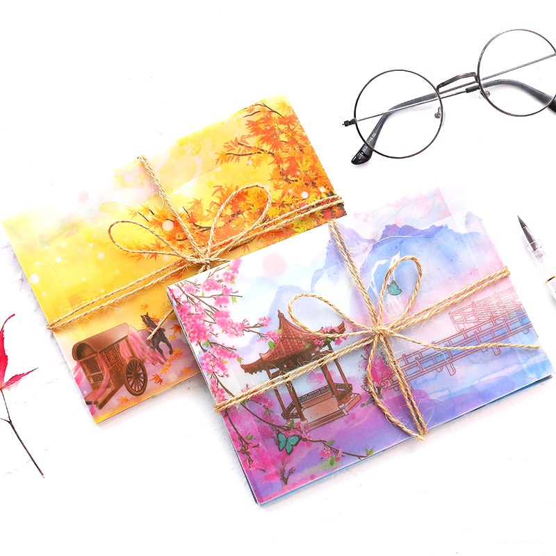 5 Pcs Chinese Stijl Papier Envelop Creatieve Huwelijksuitnodiging Postkaart Envelop Cover Kleurrijke Wenskaart Brief Bericht Tas