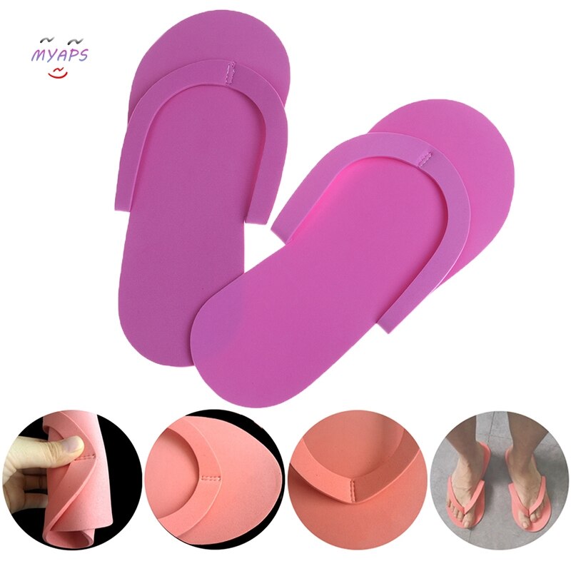 Pantuflas de espuma desechables para Spa y pedicura, sandalias de espuma para pedicura, chanclas para salón de belleza, 12 pares