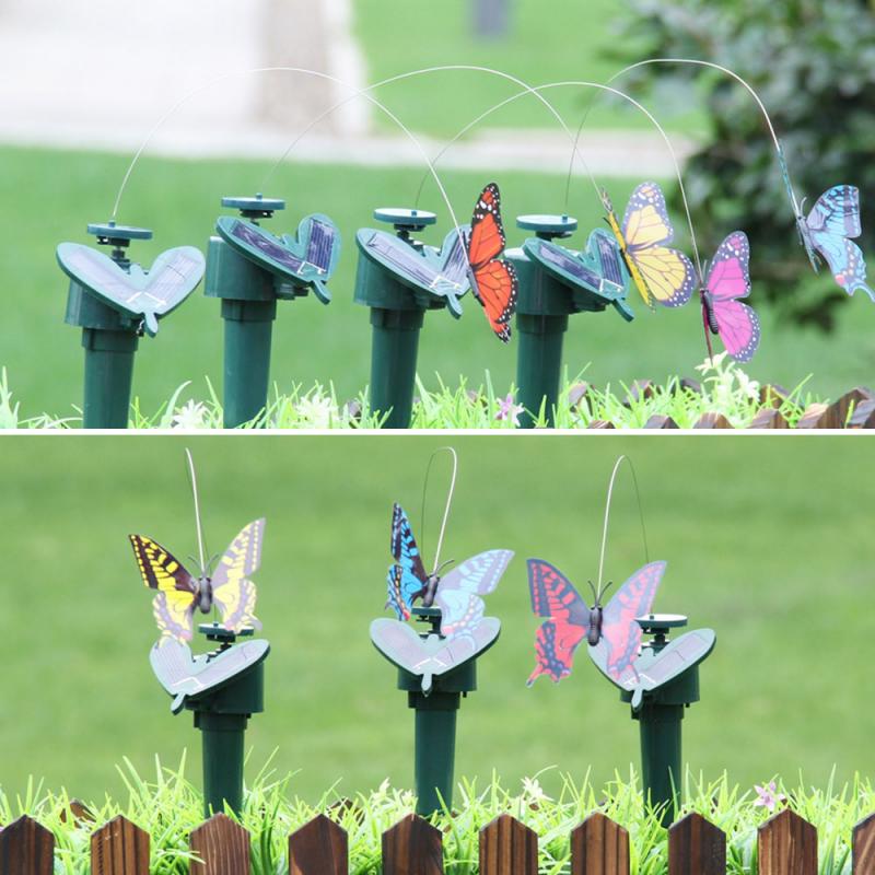 1pc Solar- angetrieben Fliegen Flattern Vogel Schmetterling Hof Garten Dekoration Umwelt