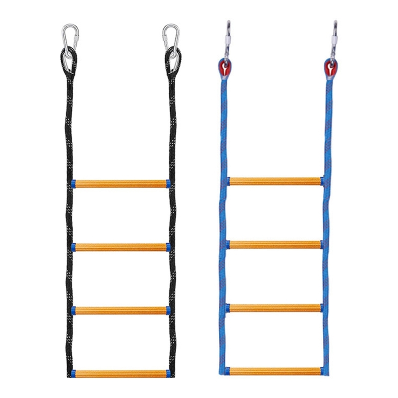 4 Step Boat Rope Ladder, Marine Rope Ladder for Inflatable Boat Kayak Motorboat Canoeing, Portable Rope Boarding Ladder