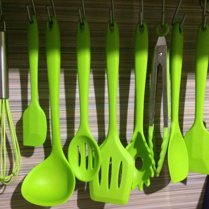 10 pièces ustensiles de cuisine Silicone résistant à la chaleur cuisine ustensiles de cuisine antiadhésive outil de cuisson outils de cuisson