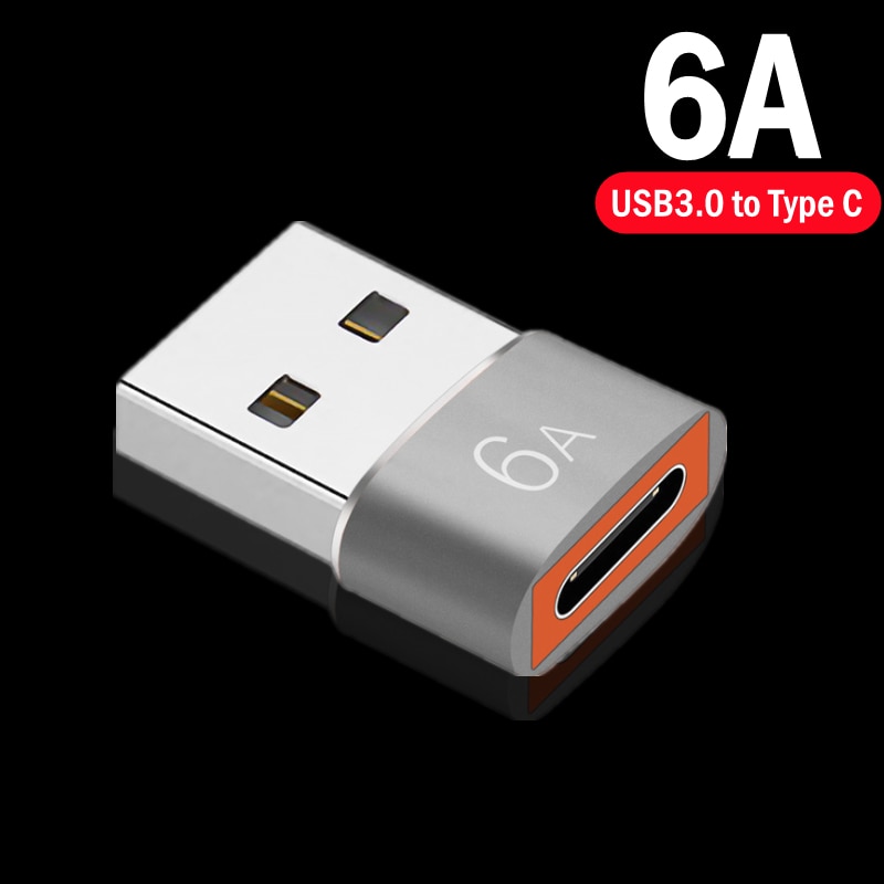 6A Usb Naar Type C Otg Adapter Usb USB-C Male Naar Type-C Vrouwelijke Converter Voor Macbook Samsung Xiaomi usb C Otg Connector Adapter