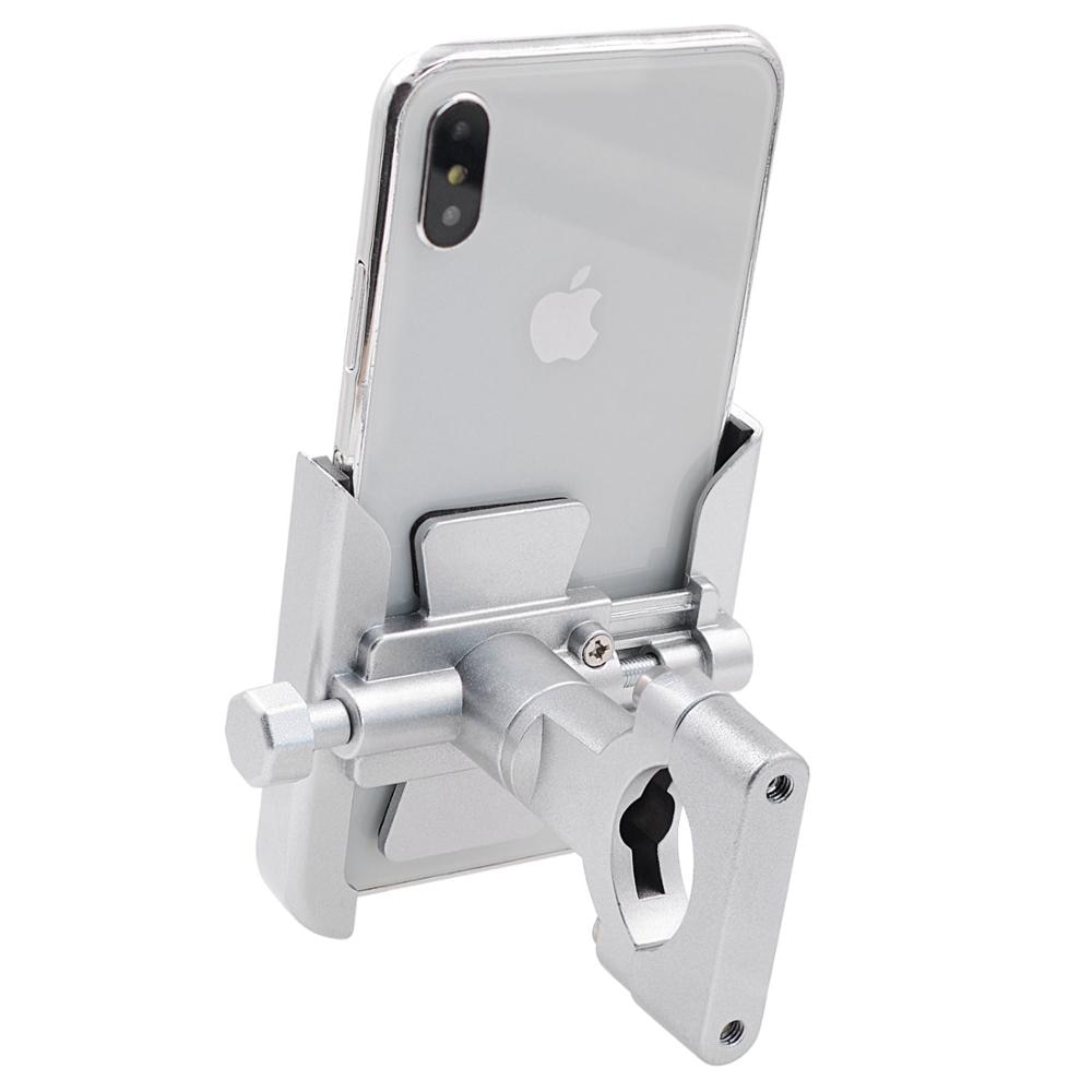 Universal aluminiumslegering motorcykel bakspejl mobiltelefon holder holder støttehåndtag cykel moto mount holder