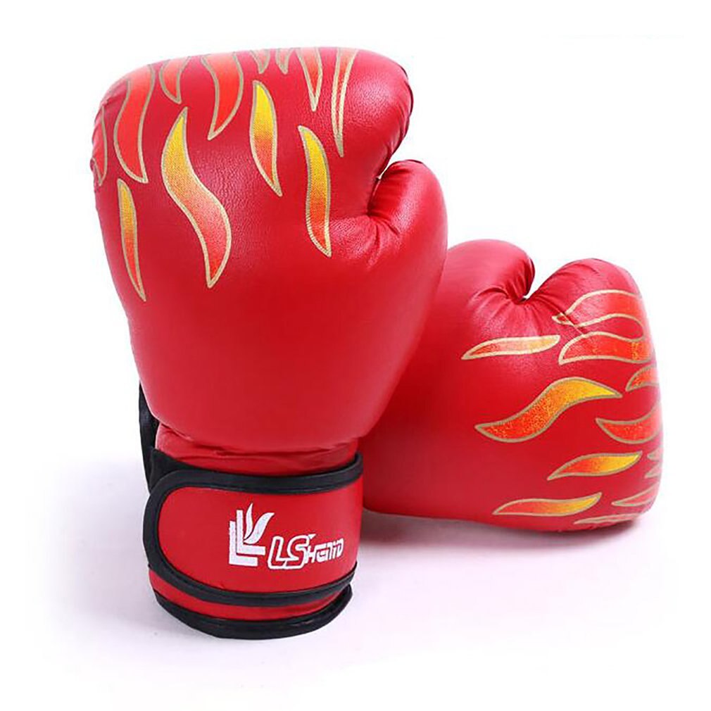 Gants de boxe hutu à flamme rouge pour adultes et enfants, gants de dessin animé sanshou pour gants d'entraînement de boxe et couvre-poings