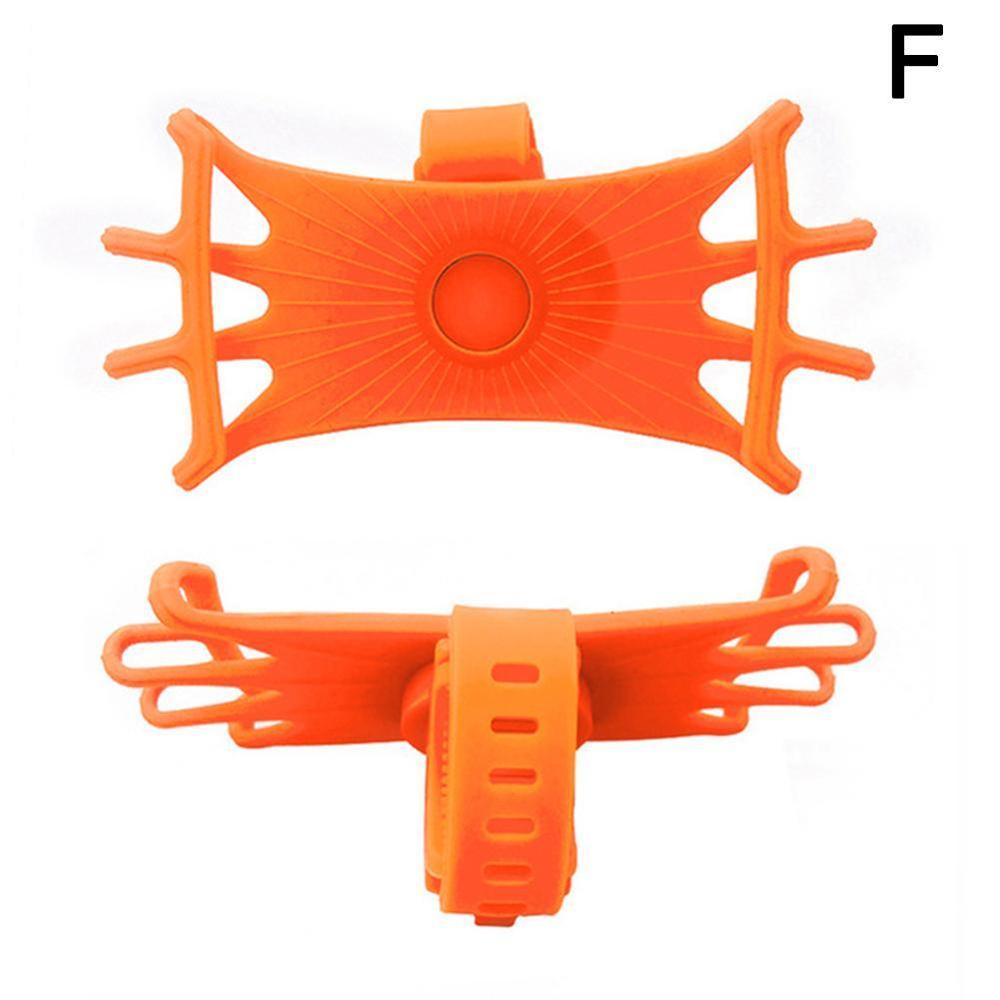 Soporte Universal para manillar de bicicleta de motocicleta soporte de teléfono de silicona para montar se puede girar montaje de coche: Naranja