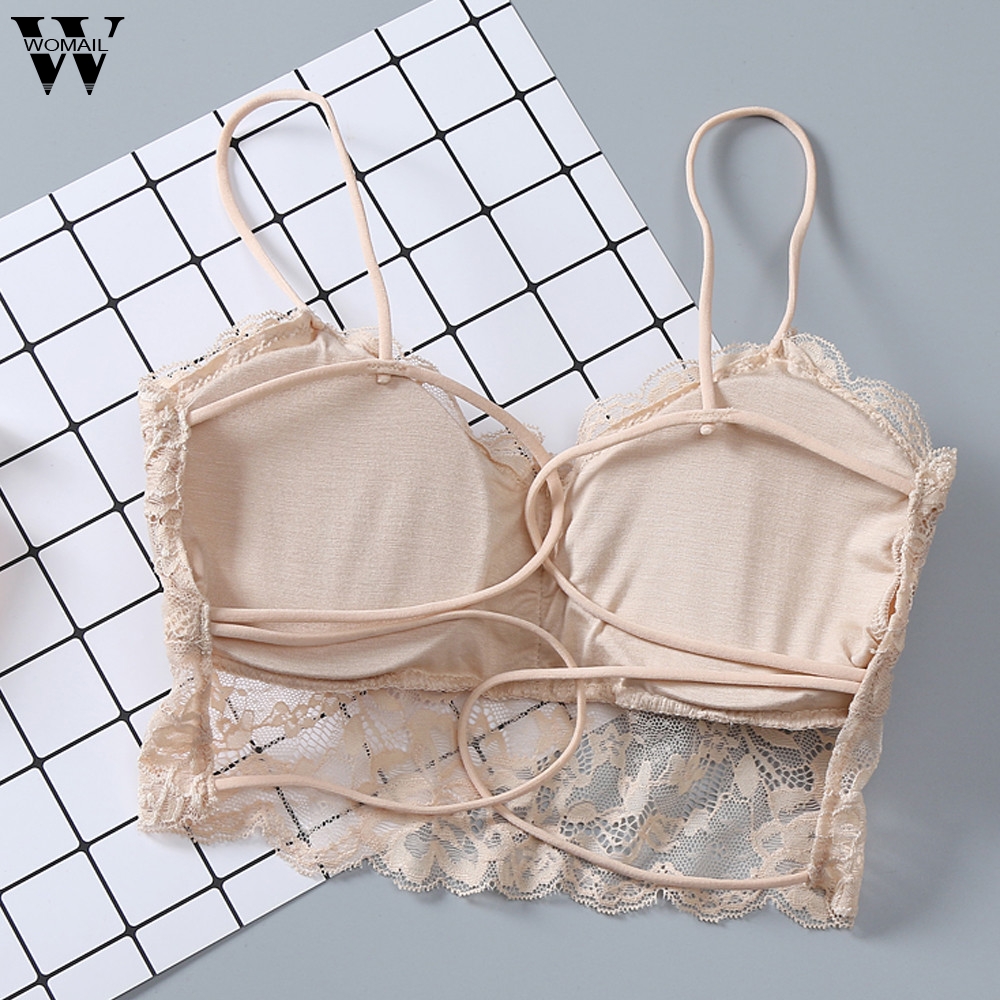 Naisten seksikkäät rinnassa pehmustetut topit naisille, joilla on fitness-alushousut pitsiä bralette crop toppi naisten 29. marraskuuta