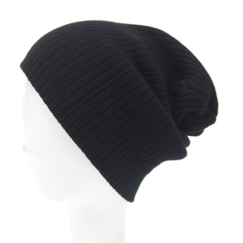 Sales Hoed Voor Winter Hoeden Unisex Skullies Mutsen Effen Gebreide Muts Warme Muts Man Vrouw Mutsen Cap Elastische oc31: Black
