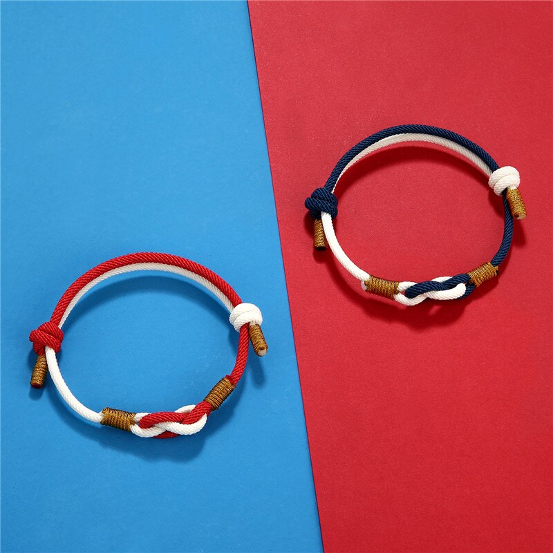 Mkendn koppelarmband milan touw concentrische knoop infinity armband voor mannen vrouwen teken van liefde sieraden: Minnaar -3mm