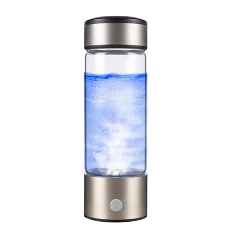 Waterstofwaterfles, 2024, nieuwe hydrogende waterfles, draagbare waterstof-lonisator, waterstof-watergenerator, drinkfles anti-aging, antioxidant glazen fles [2 stuks
