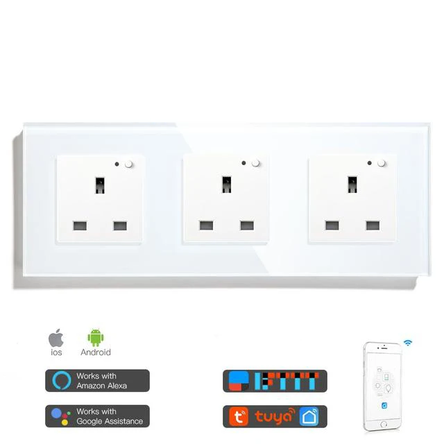 WiFi Smart Wall Sockets UK Electric Plug Mounted Outlets 13A App Remote Voice Control Timer by Tuya Smartlife Alexa Google Home: Floor Socket
