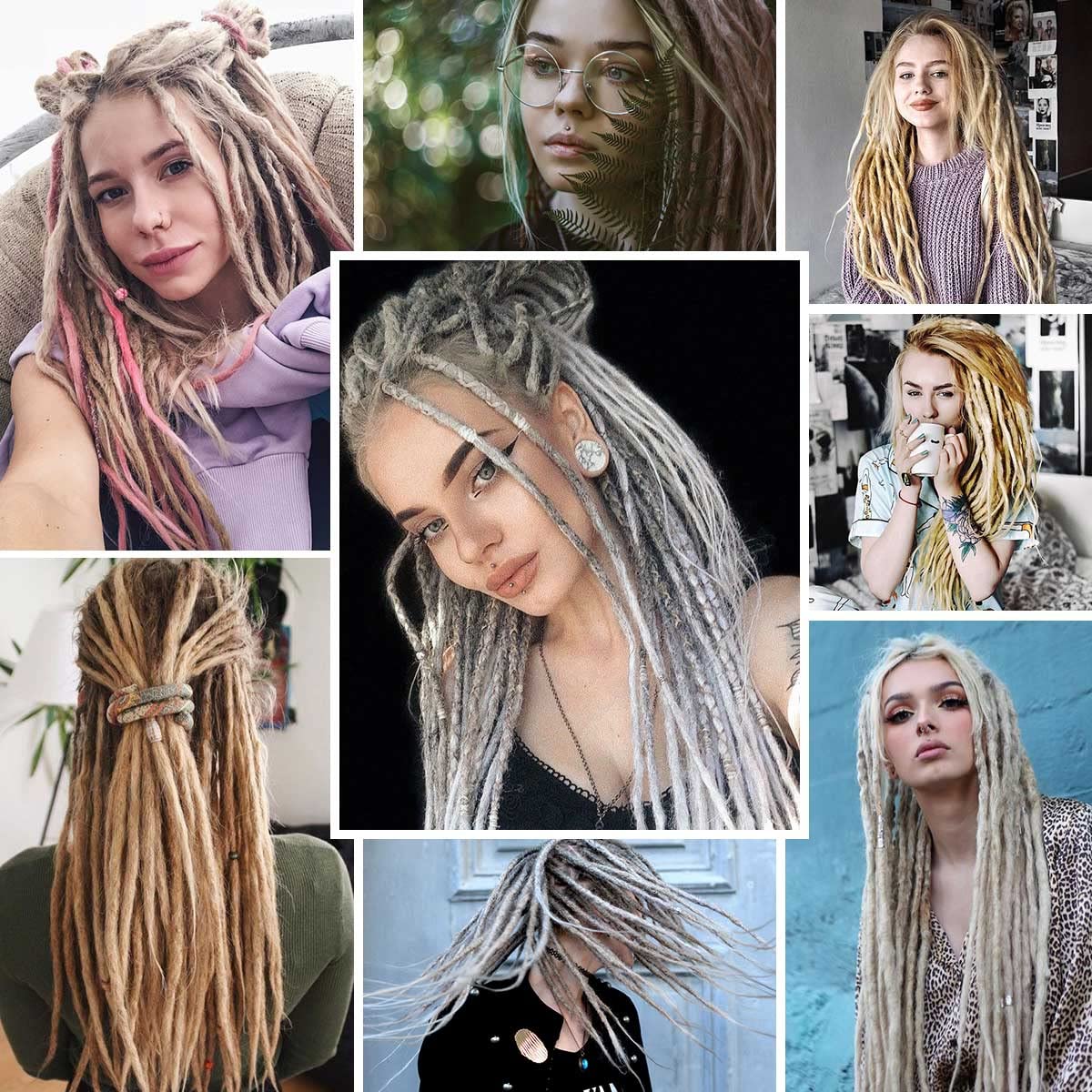 Extensiones de cabello rastas sintéticas de 24 pulgadas, rastas suaves de un solo extremo, rastas estilo Hippie para mujeres