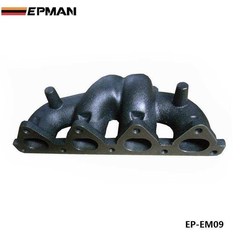 EPMAN Iron Cast Turbo Engine Exhaust Manifold Header Fit T3 / T25 Hybrid Turbochargers For Honda Civic D16Y D-SERIES EM09