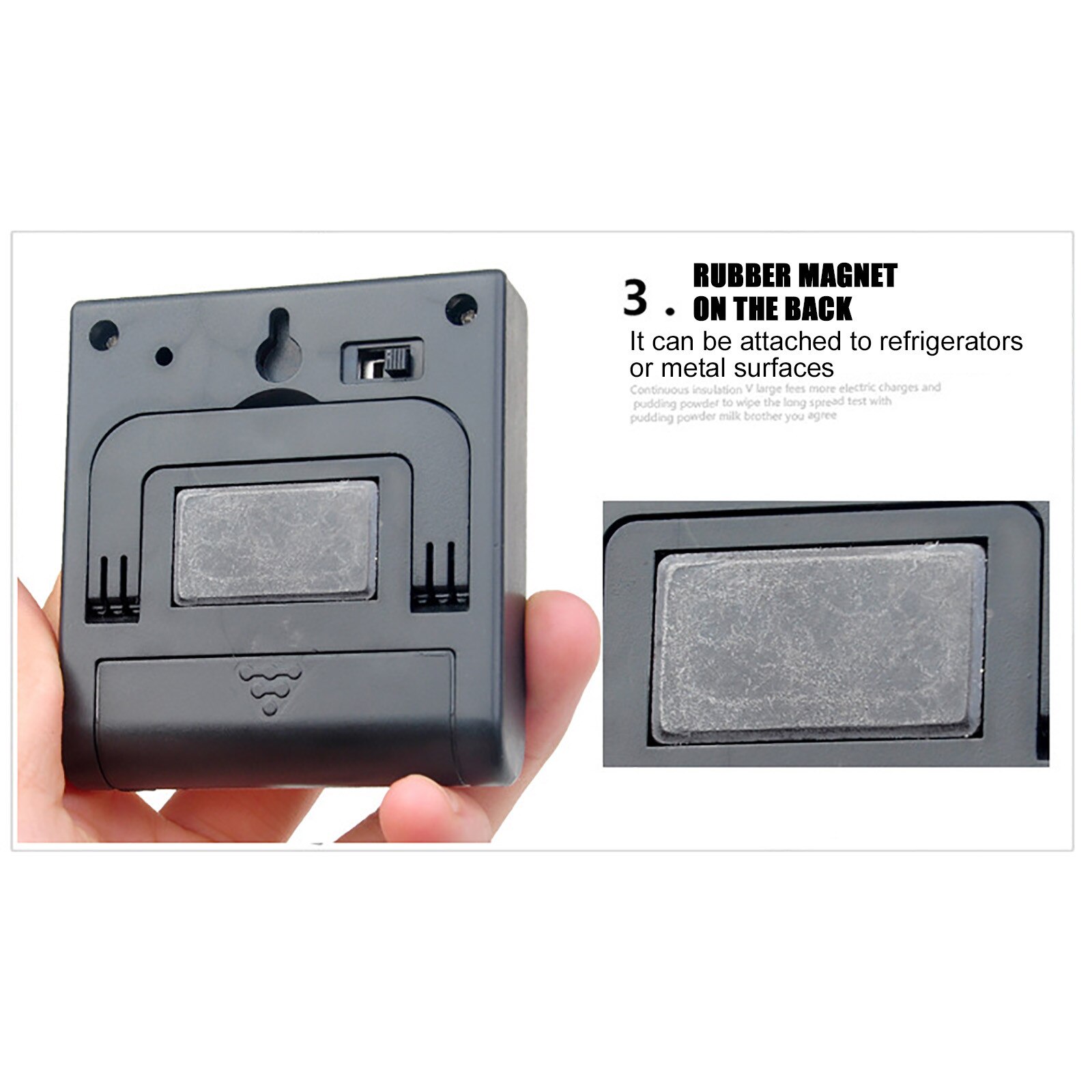 Digital Kitchen Timer Alarm Clock Timer 24 Hours Countdown Timer Black Stainless Steel Alarm Magnet Clock For Cooking Baking