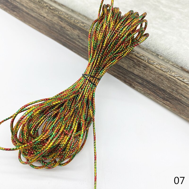 Ficelle dorée de 10 yards, ruban pour emballage de mariage et noël, corde décorative pour bricolage artisanal, fournitures de fête: 07