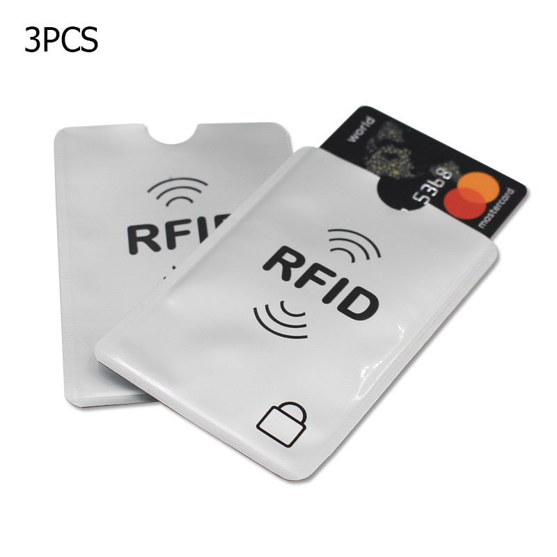 3pc/Lot Aluminum Anti Rfid Reader Blocking Bank Credit Card Holder Protection Rfid Card Reader Metal Credit Card Holder