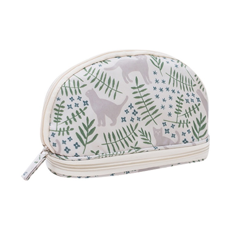 SHUJIN Portable Flamingo Cosmetic Bag Double Layer Travel Makeup Pouch Bags Circular Woman Make Up Bag Brush Organizer: F