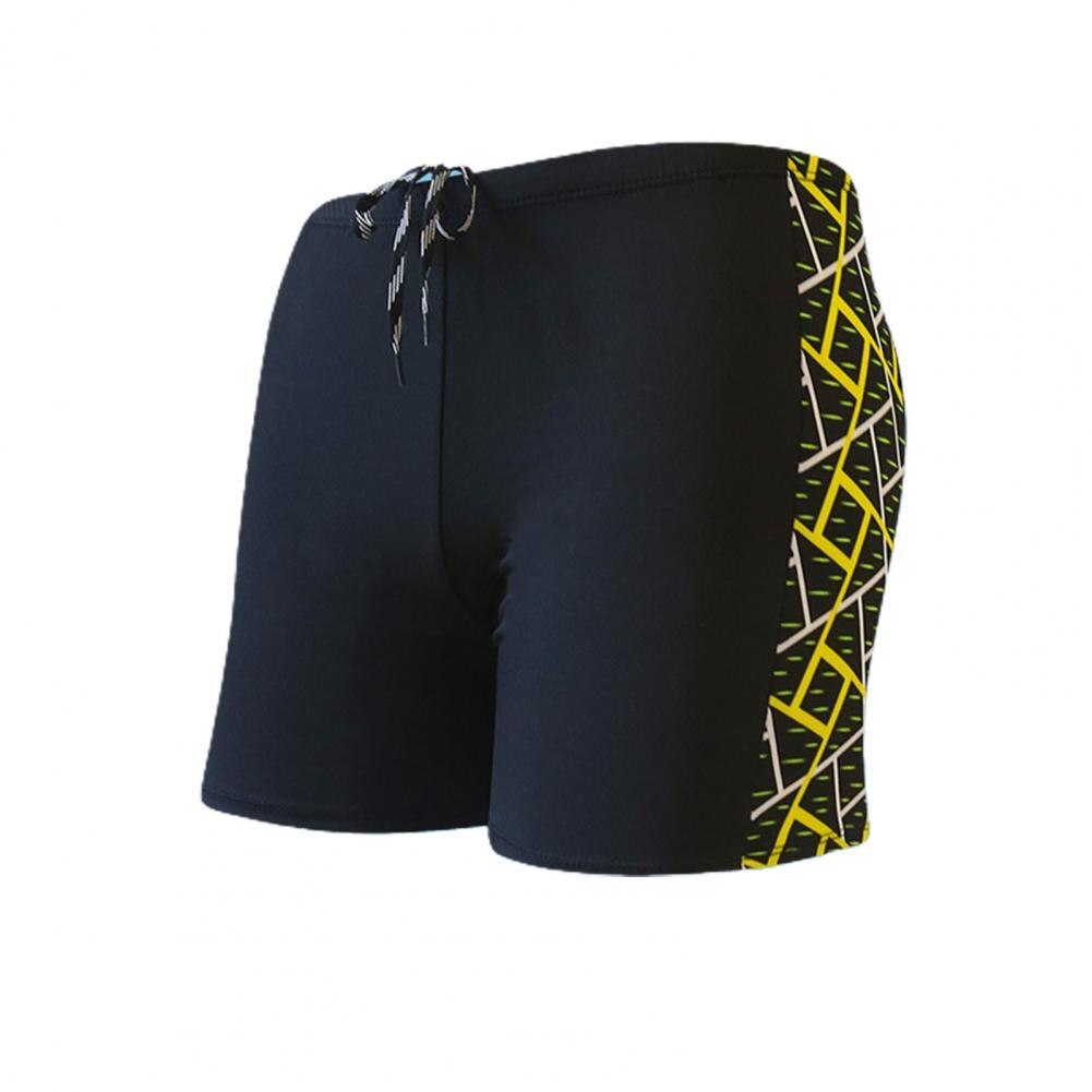 Pantaloncini da bagno ad asciugatura rapida con stampa di tronchi grandi tronchi estivi con cuciture grandi per bauli da uomo per le vacanze: YELLOW / 2XL