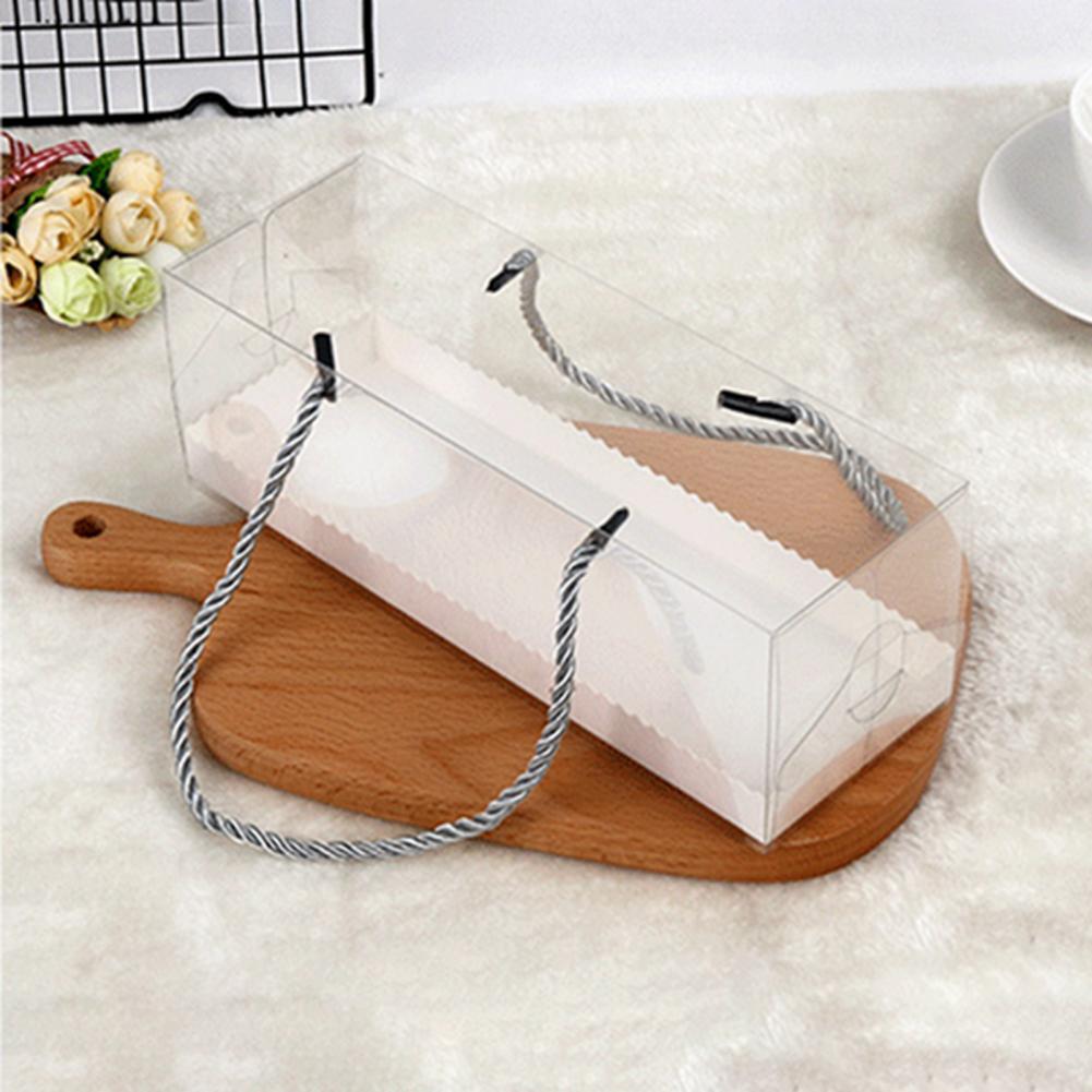 10Pcs Transparent Cake Boxes Durable Lightweight Transparent Cake Swiss Roll Bags for Home Bakery Kitchen