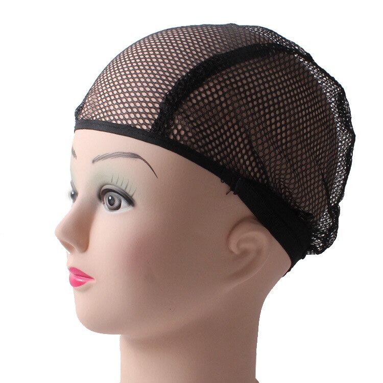 Gorro de red de nailon para hacer pelucas, con correa de red elástica ajustable en la parte trasera, para pelucas de encaje, negro, Rubio, dos colores, 10 Uds.