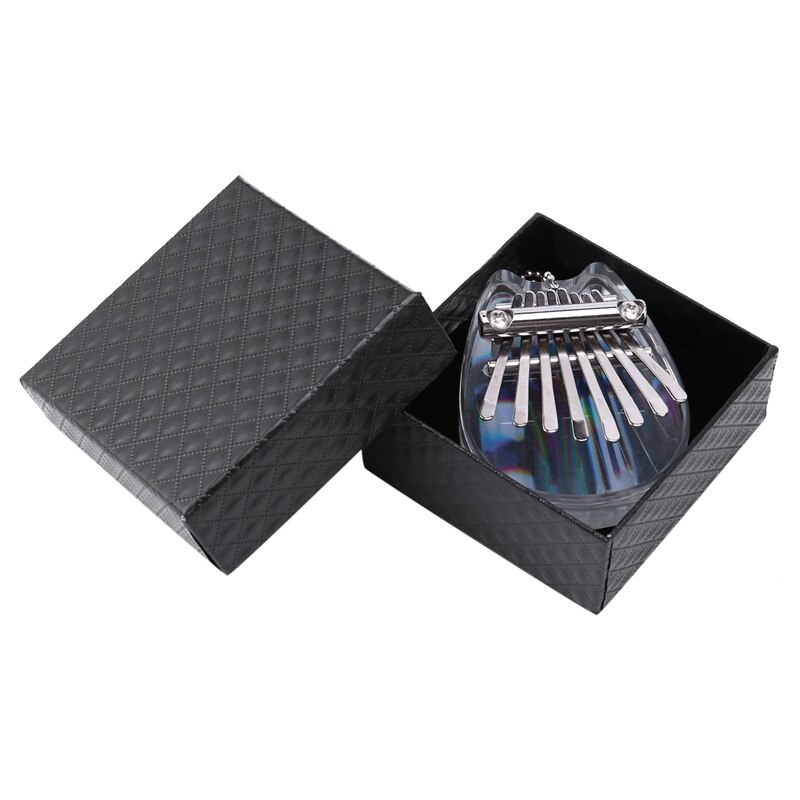 8 Schlüssel bunt Kalimba Daumen Klavier,Mini transparent Acryl- Finger Klavier Musical Instrument Pro Anfänger,Katze: Ursprünglich Titel