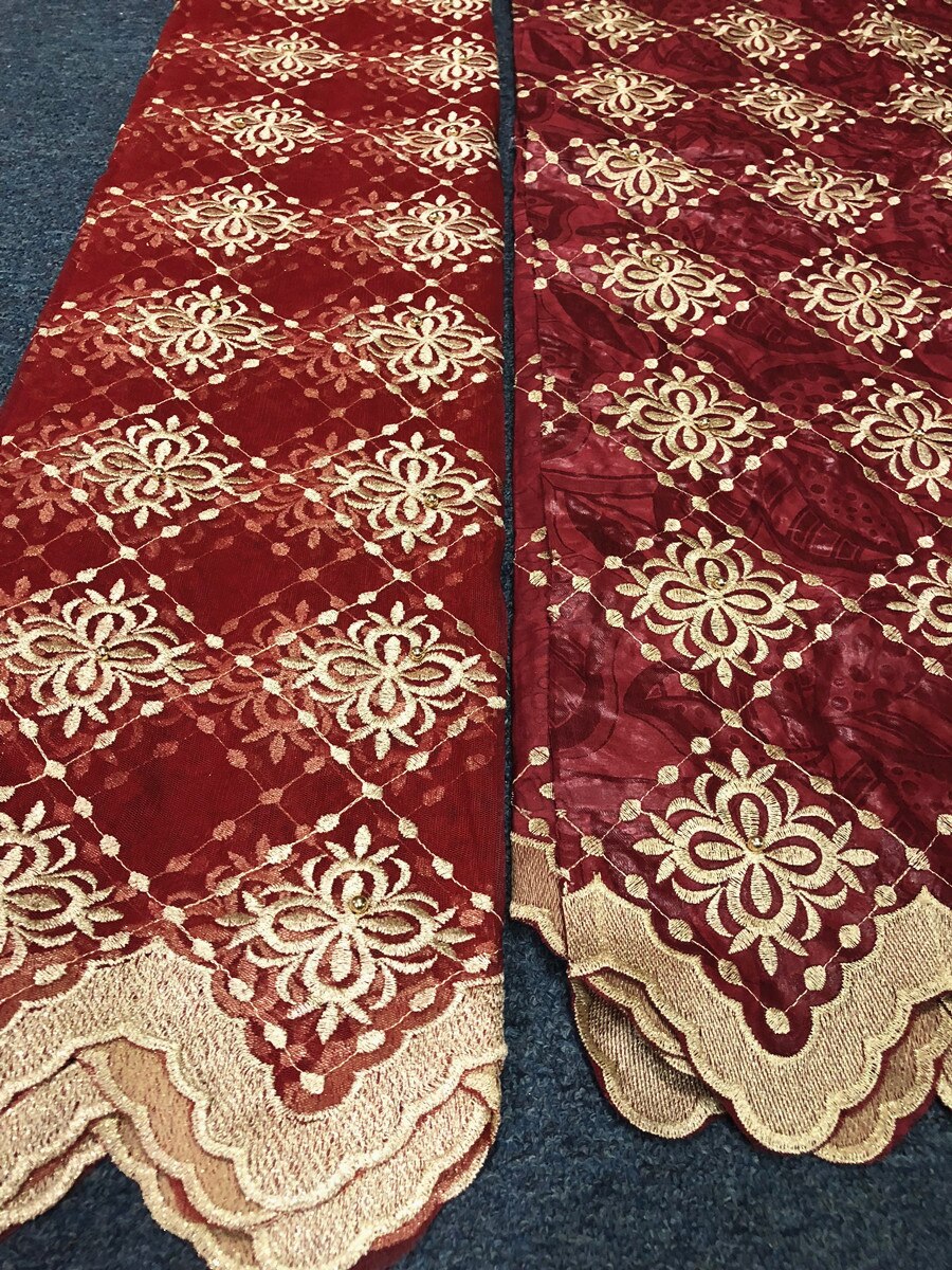 LIULANZHI negro riche getzner brode getzner riche tela de algodón tela bazin africano tissu con cuentas con 2 yardas de encaje neto PB06