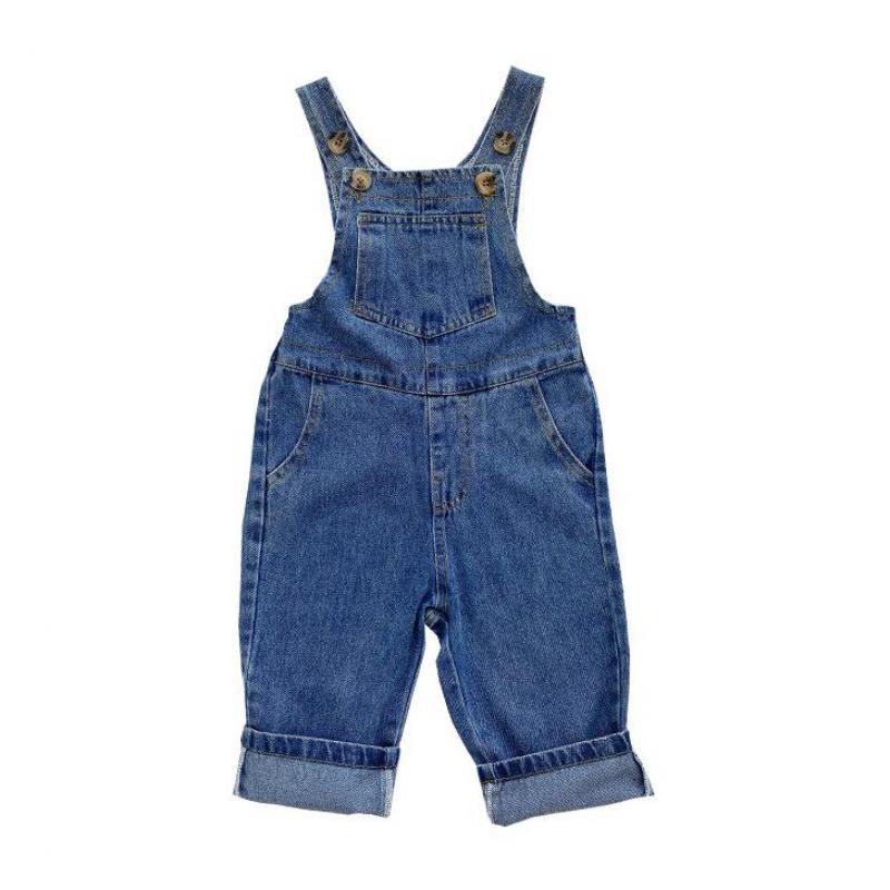 Baby drenge piger denim overalls børn jeans lange bukser småbørn spædbørn jumpsuit efterårstøj børn bukser: 24m