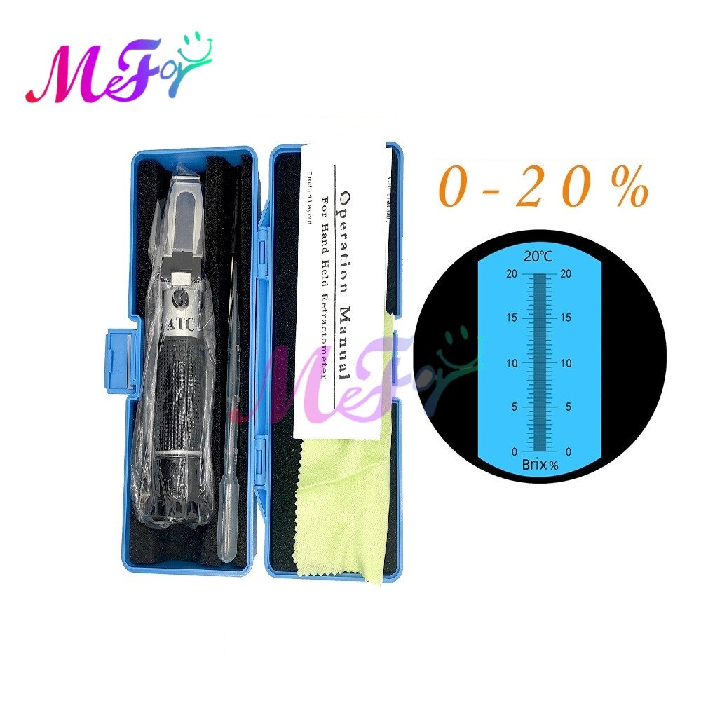 Brix Refractometer 0~32% 0~20% 0~50% Optical Sugar Food Beverages ATC Content Meter Tool Test Handheld Brix Meter Tester