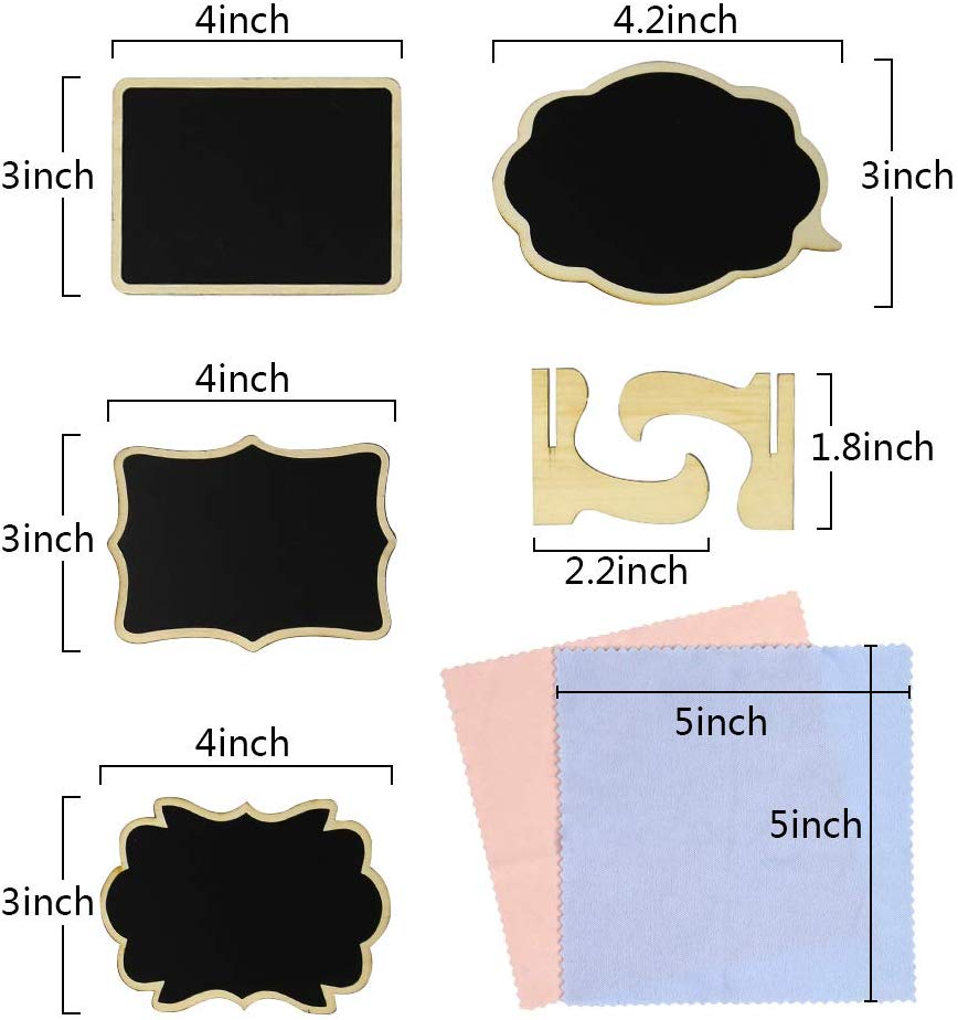 40 Uds Mini carteles de pizarra con soporte Mini letreros con mensajes con caballete, signos de mesa de boda para decoración de alimentos o eventos especiales