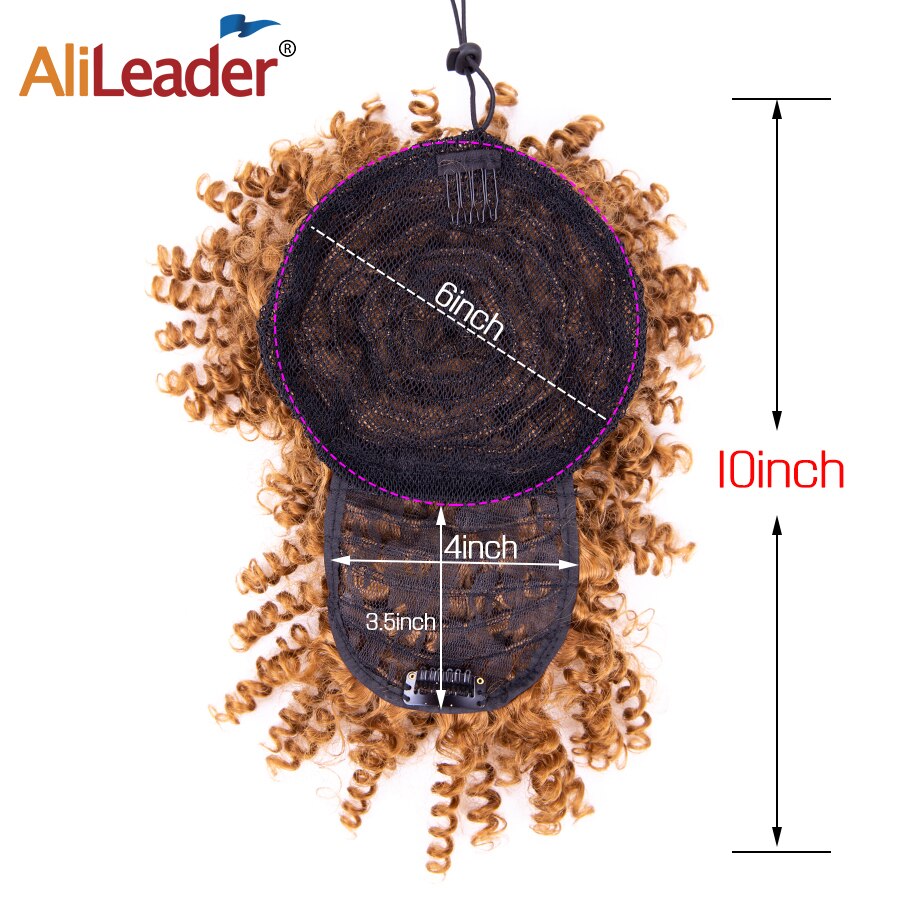 Alileader Kinky Rechte Paardenstaart Met Pony Hoge Temperatuur Fiber Trekkoord Paardenstaart Synthetische Bruin Natuurlijke Haar Pony