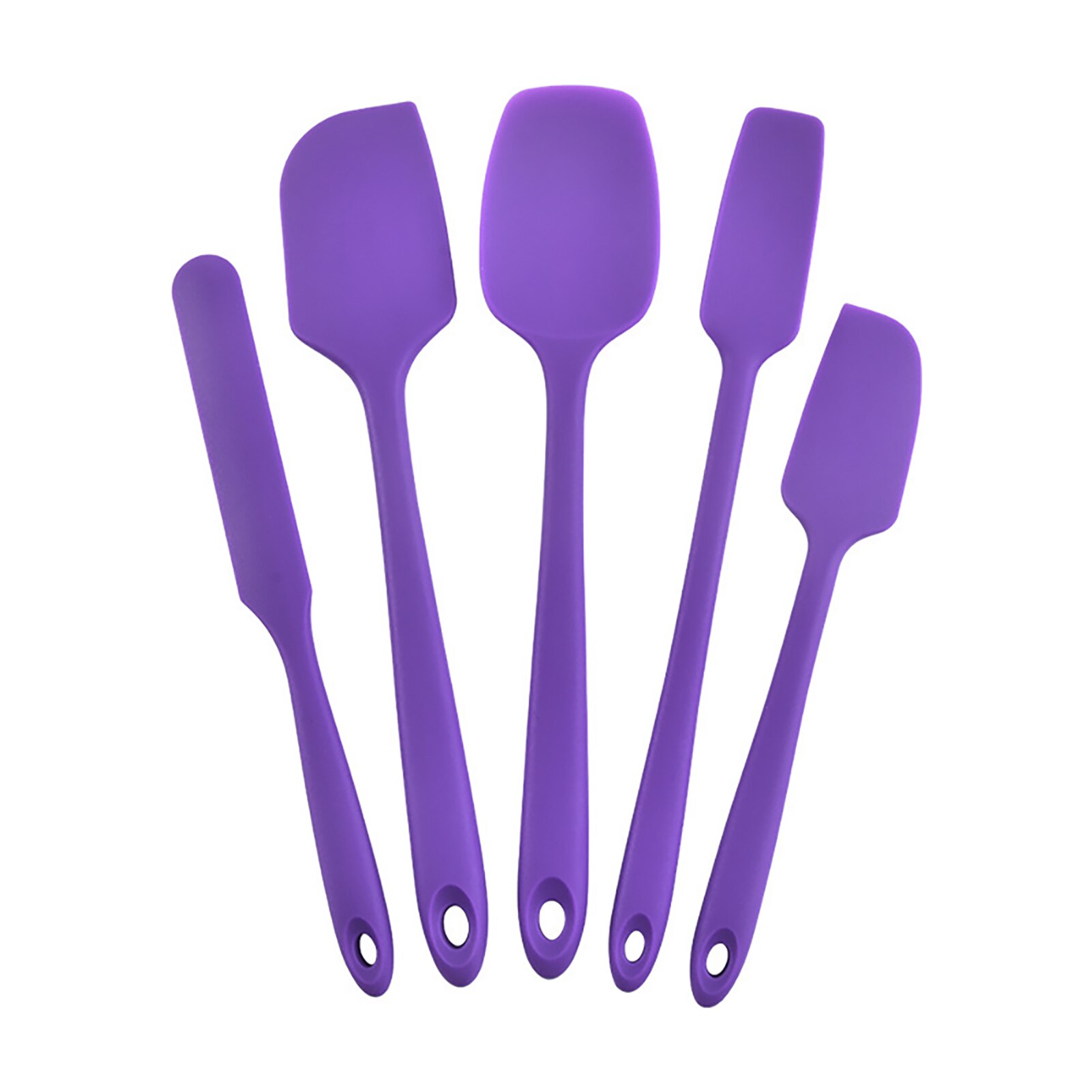 5set Easy Clean Cooking Utensil Home Kitchen Silicone Spatula Set Dishwasher Safe Cookware Restaurant Portable Anti Slip Spoon