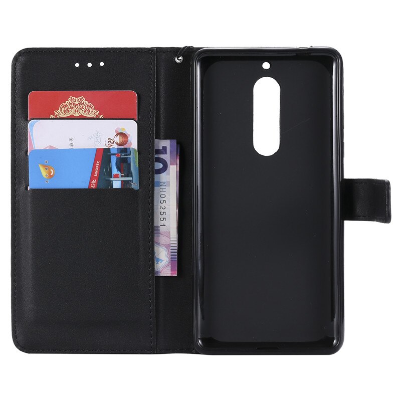 Funda para teléfono móvil Nokia 5, carcasa para Nokia 5 TA-1053 TA-1044, 3, 5, 6, 8, 9 TA-1032, Cuero clásico, billetera