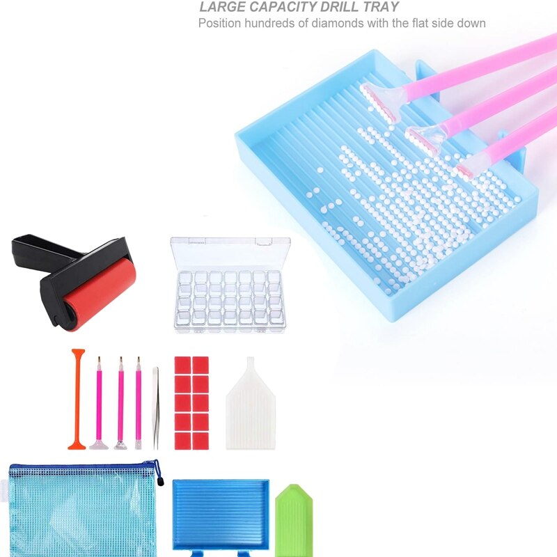 20Pcs 5D Diamonds Painting Tools and Accessories Kits with Diamond Painting Roller and Diamond Embroidery Box