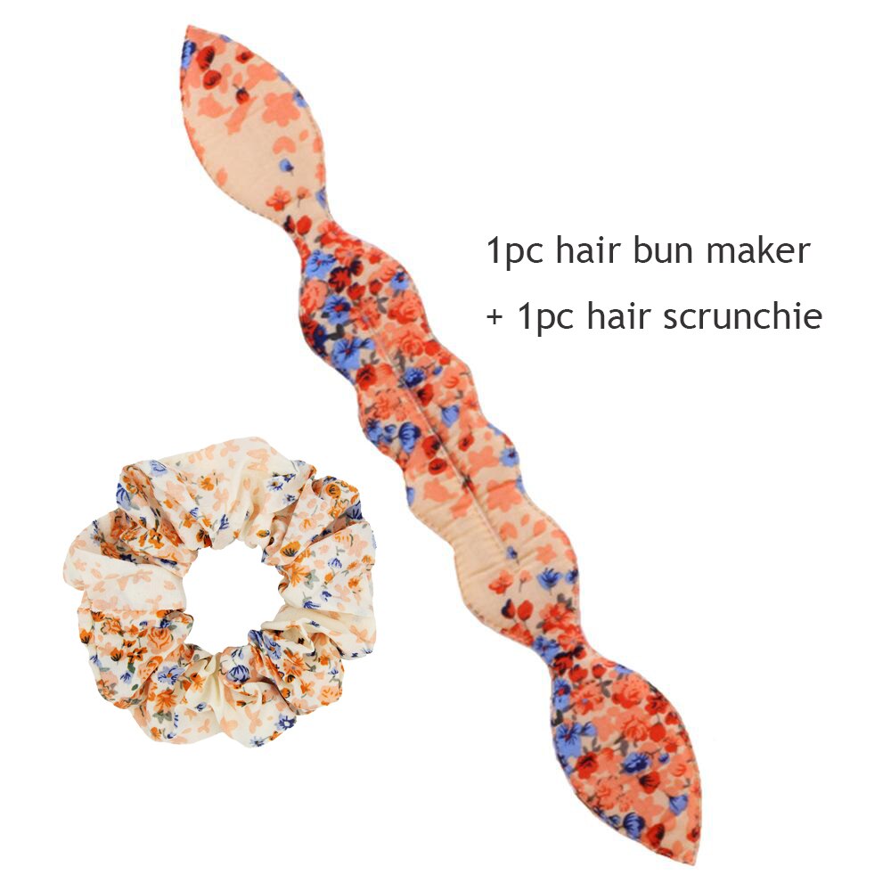 einrollen Mädchen 1PC Blumen- Punkte Lippen Stil Hase Ohren Magie Schwamm Haar Styling Brötchen Hersteller Twist Curler Werkzeug Haar-Accessoire