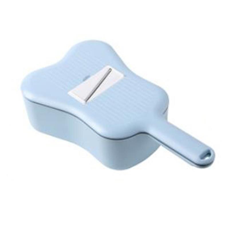 Keuken Handleiding Groente Fruit Cutter Slicer Mode Ukulele Multi Slicer Met Afvoer Mand Shredder Rasp Snijmachine Gratis Dunschiller: Light Blue