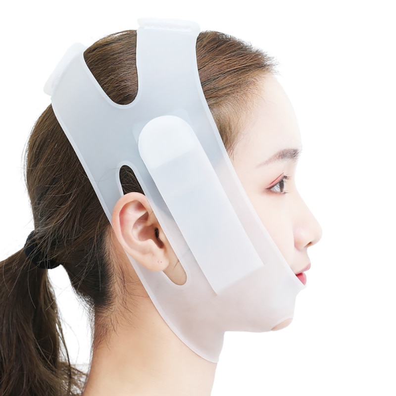 Nano Siliconen V Gezichtsmasker Lifting V Lijn Vorm Gezicht Lift Up Facial Afslanken Bandage Masker Wang Chin Hals Afslanken dunne Riem