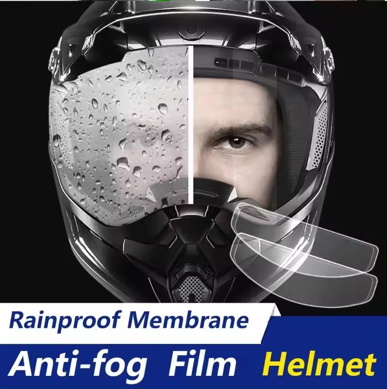 Película Universal a prueba de lluvia para casco de motocicleta, pegatina de revestimiento Nano duradera para conducción de seguridad, película antiniebla, accesorios para cascos de motocicleta