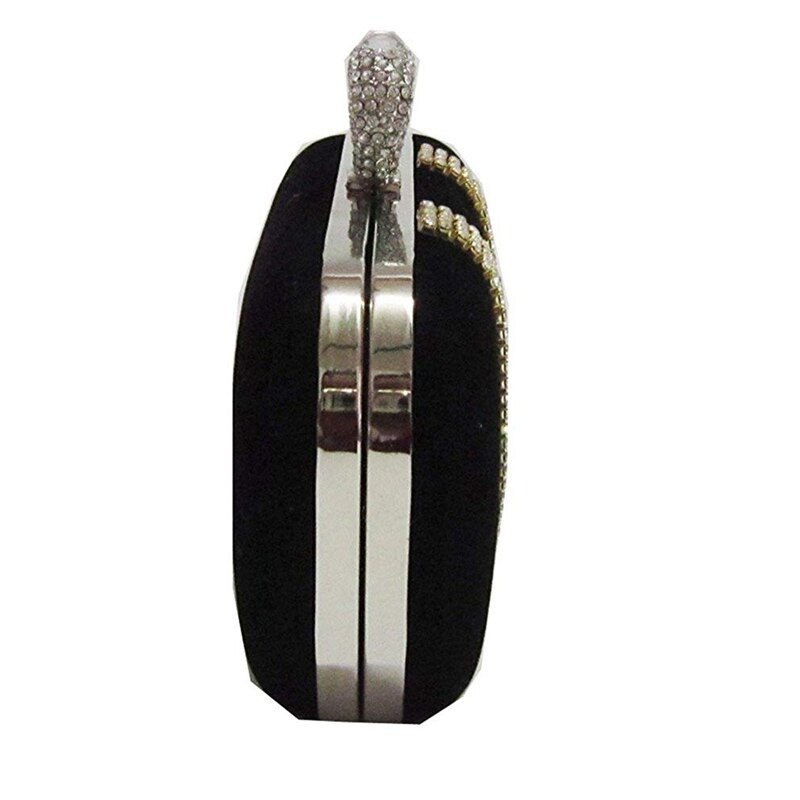 1 stuks suède fluwelen clutch met strass-steentjes en één ringdecoratie & 1 stuks clutch met strass-steentjes avondtasje in eivorm voor overdag