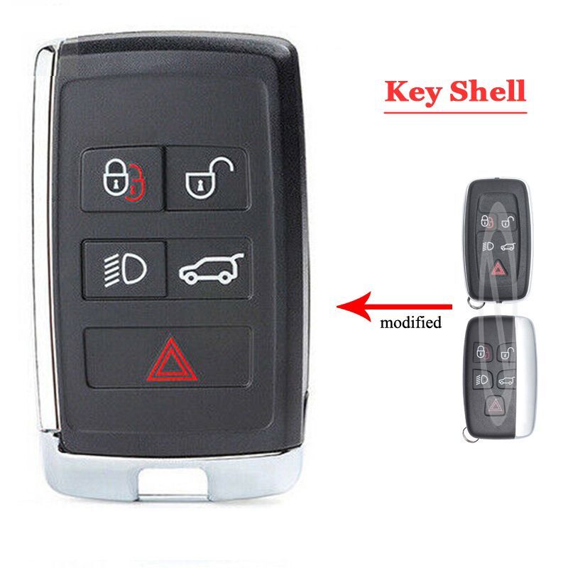 Modified 5 button smart remote Key Shell case Fob For Land Rover Range Rover Evoque sport LR4 LR2 uncut HU101 blade