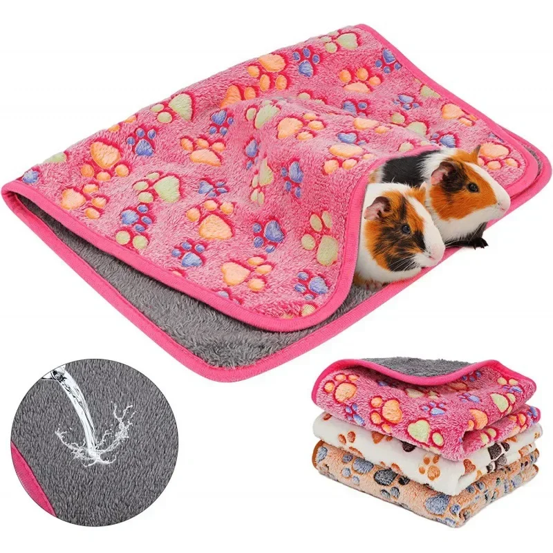 Manta para conejillo de indias para hámster, artículo para mascotas pequeñas, cama suave y cálida, estera para dormir, almohadilla polar de franela para conejo, erizos, accesorios para hámster