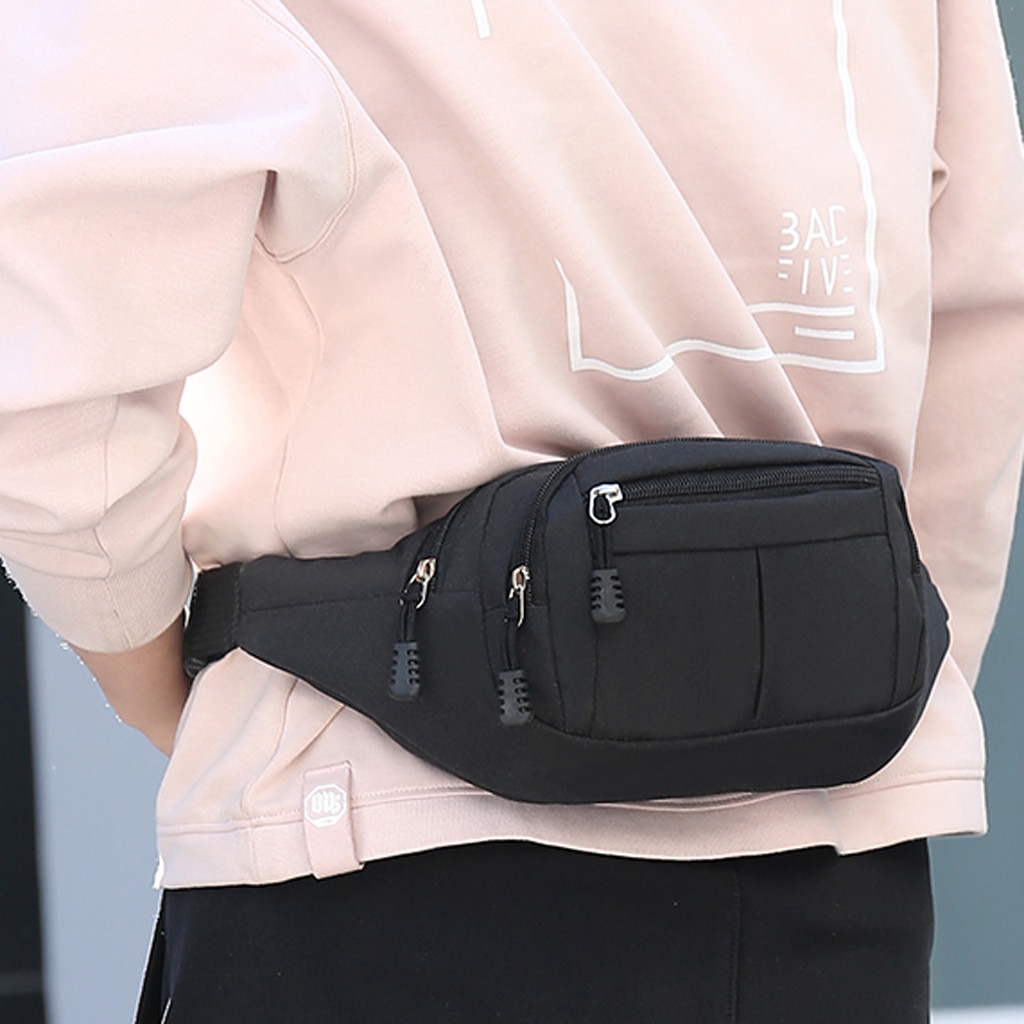 30# Women Men Waist Bags Casual Fanny Pack Men Women Simple Leisure Oxford Sport Fitness Waist Packs Sac Banane
