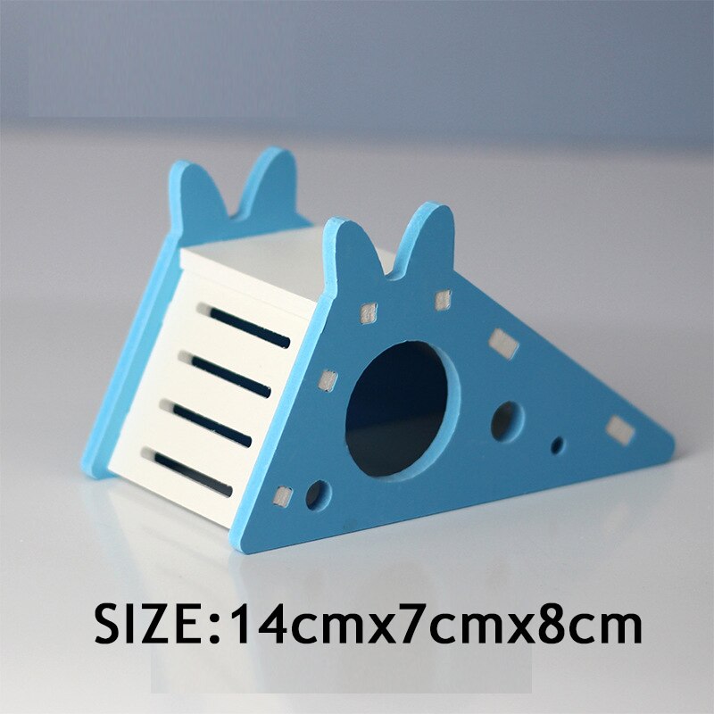 Montiert Hamster Rutsche Spielzeug Guinea Schwein Goldene Bär Lustige Atmungsaktive Hamster Haus Nest Chinchillas Hamster Zubehör: Blau-14x7x8cm
