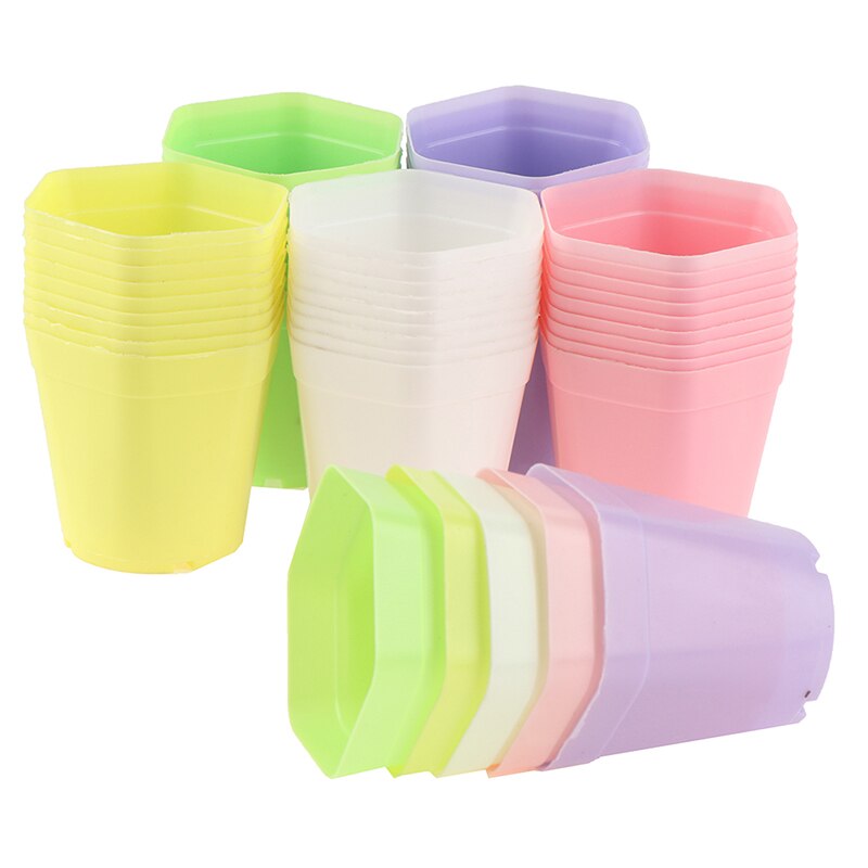 10pc mini urtepotter farverige plastik plante urtepotte plantekasser til sukkulenter indretning planter desktop urtepotter