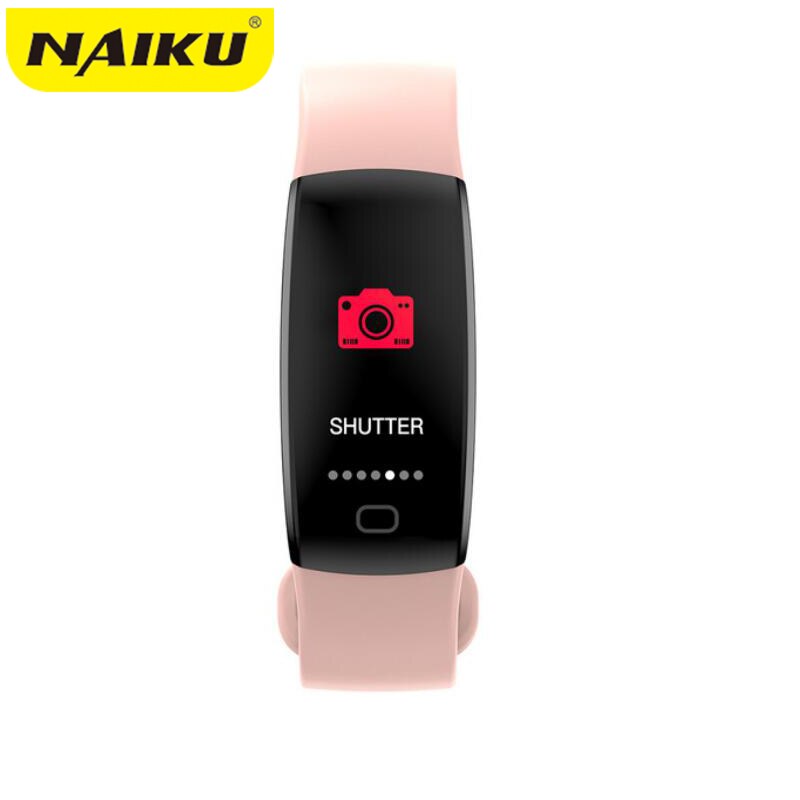 Reloj inteligente pk ID107 pk IP68 de hombre con pantalla a Color, resistente al agua, control del ritmo cardíaco y de la presión sanguínea para Android e IOS: Pink